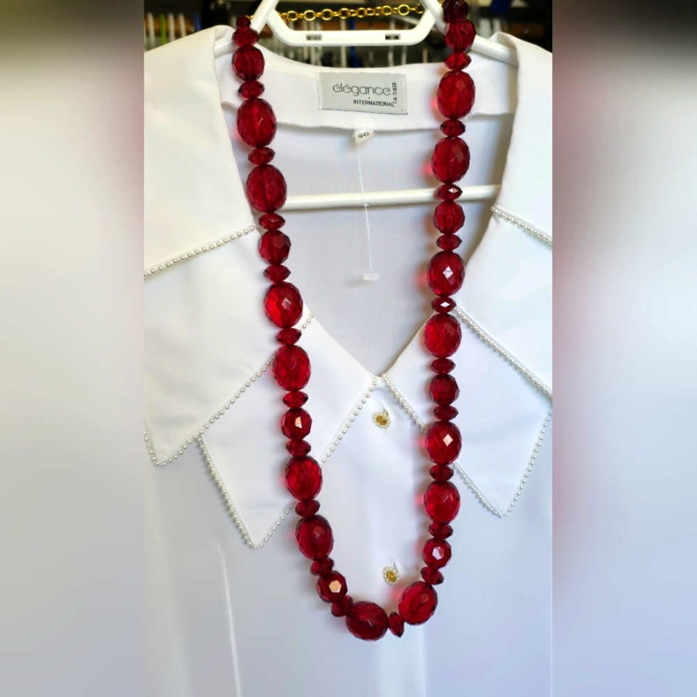 Joan Rivers Red Beaded Necklace